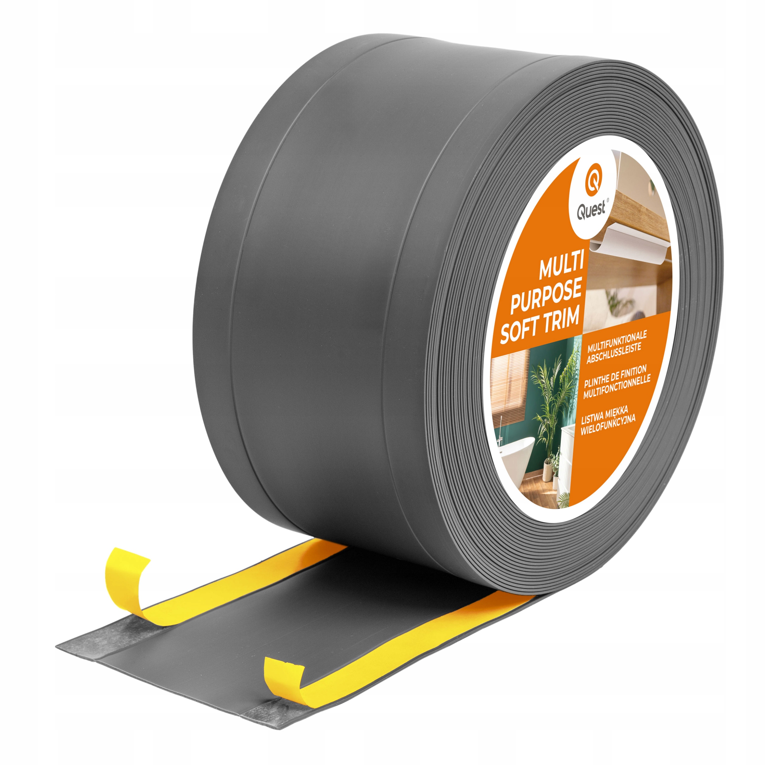 Dokončovacia lišta z Pvc 6v1 samolepiaca, tmavošedá 20 m 120 mm, W1