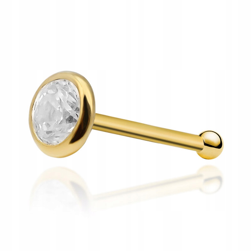 Zlatá náušnice do nosu se Zirkonem 4 mm Kulička pr 585