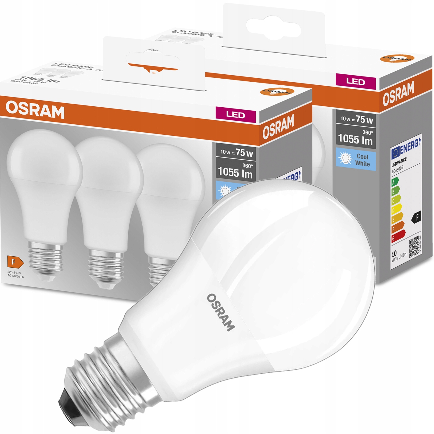 

6x Żarówka Led E27 10W 75W 1055lm 4000K Osram