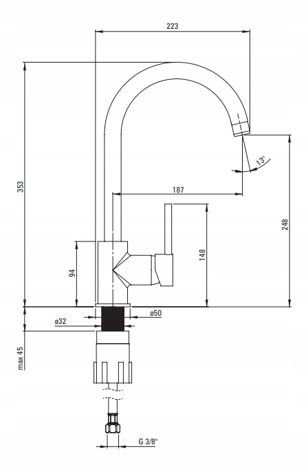 BATERIA KUCHENNA DEANTE ASTER BCA 062M ZLEW/OZMYW Linia aster
