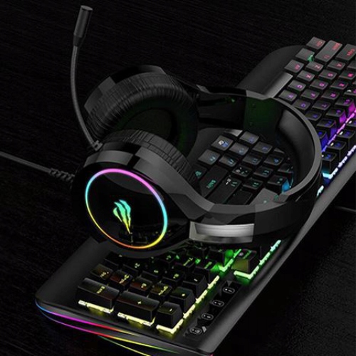 SŁUCHAWKI GAMINGOWE DLA GRACZY MIKROFON LED RGB PC Model Havit