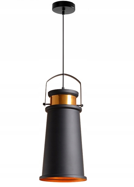 

Lampa Asti A wisząca metalowa złota retro czarna