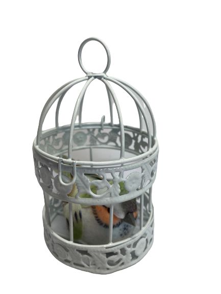 KLATKA MINI DEKORACYJNA BIAŁA METALOWA KLATECZKA Marka inna marka