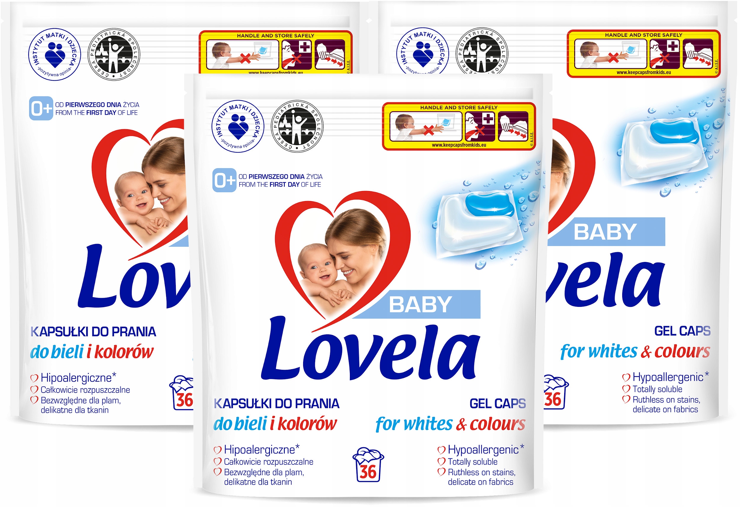 Levně Lovela Baby kapsle na praní Barva Bílá 3 x 36 kusů
