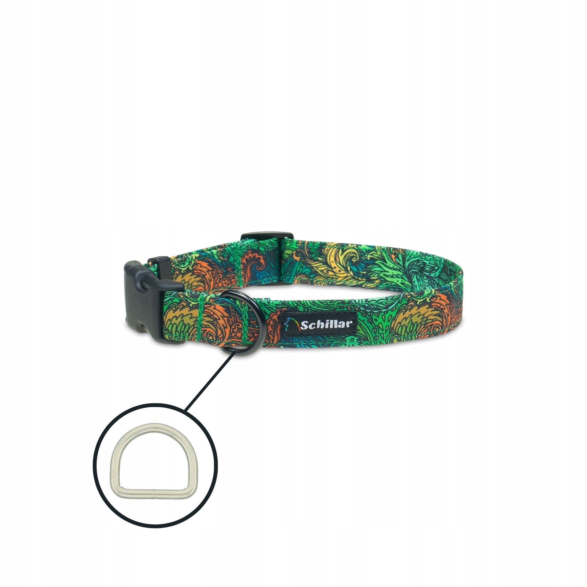 Levně Obojek na sponu pro velkého psa zelený wavy grass L XL 40-60 cm