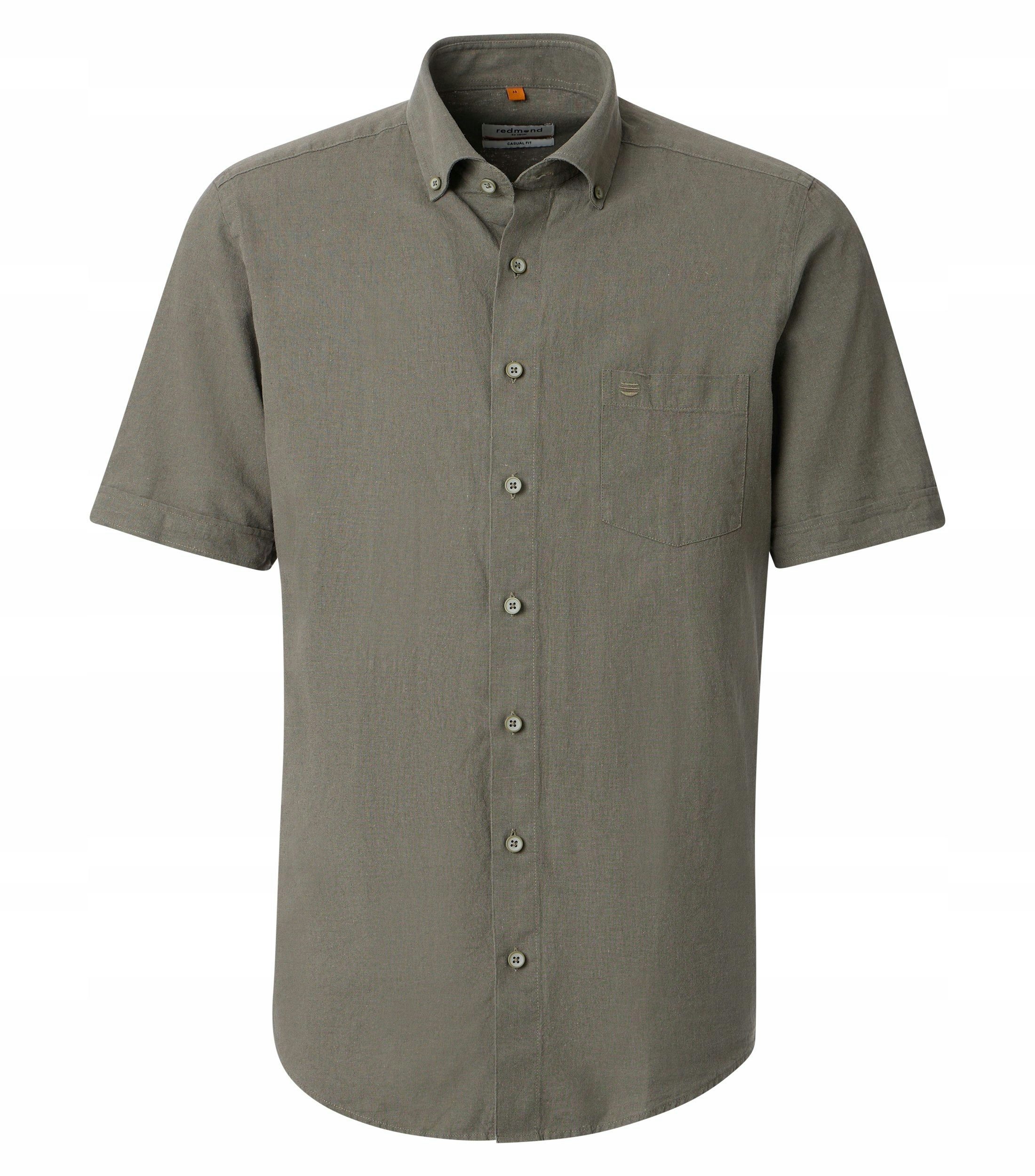 Redmond Velké Velikosti Košile Casual Len Bavlna Zelená 3XL 47/48 154 cm