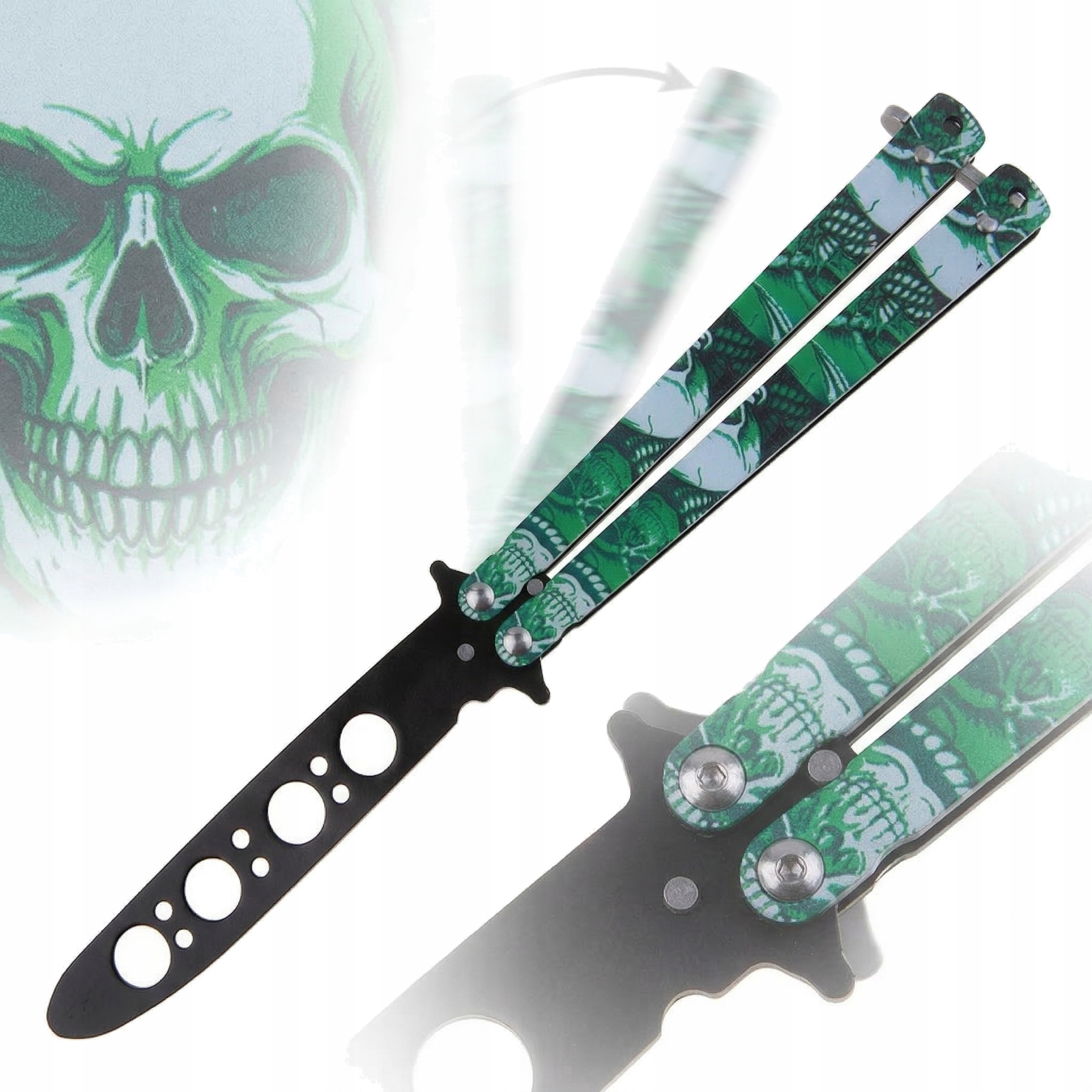 NÓŻ MOTYLEK TRENINGOWY TĘPY DO ĆWIECZEŃ CZASZKI CS:GO COUNTER BALISONG