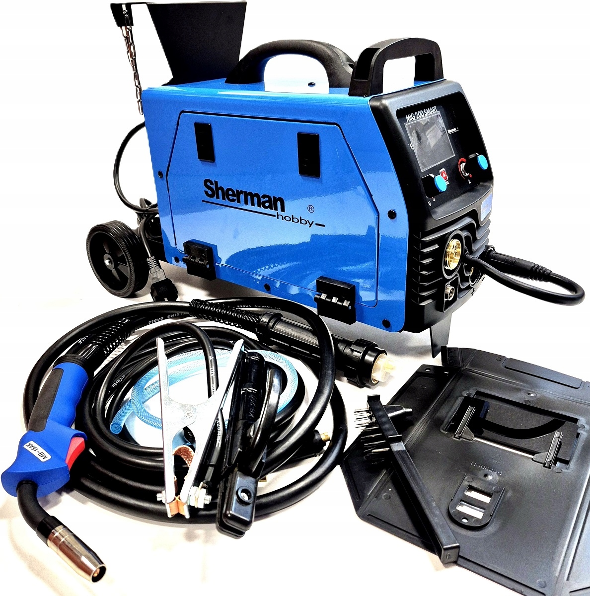Spawarka Mig 200 Smart z wózkiem Synergiczna 3w1 Mig/mag Mma Tig