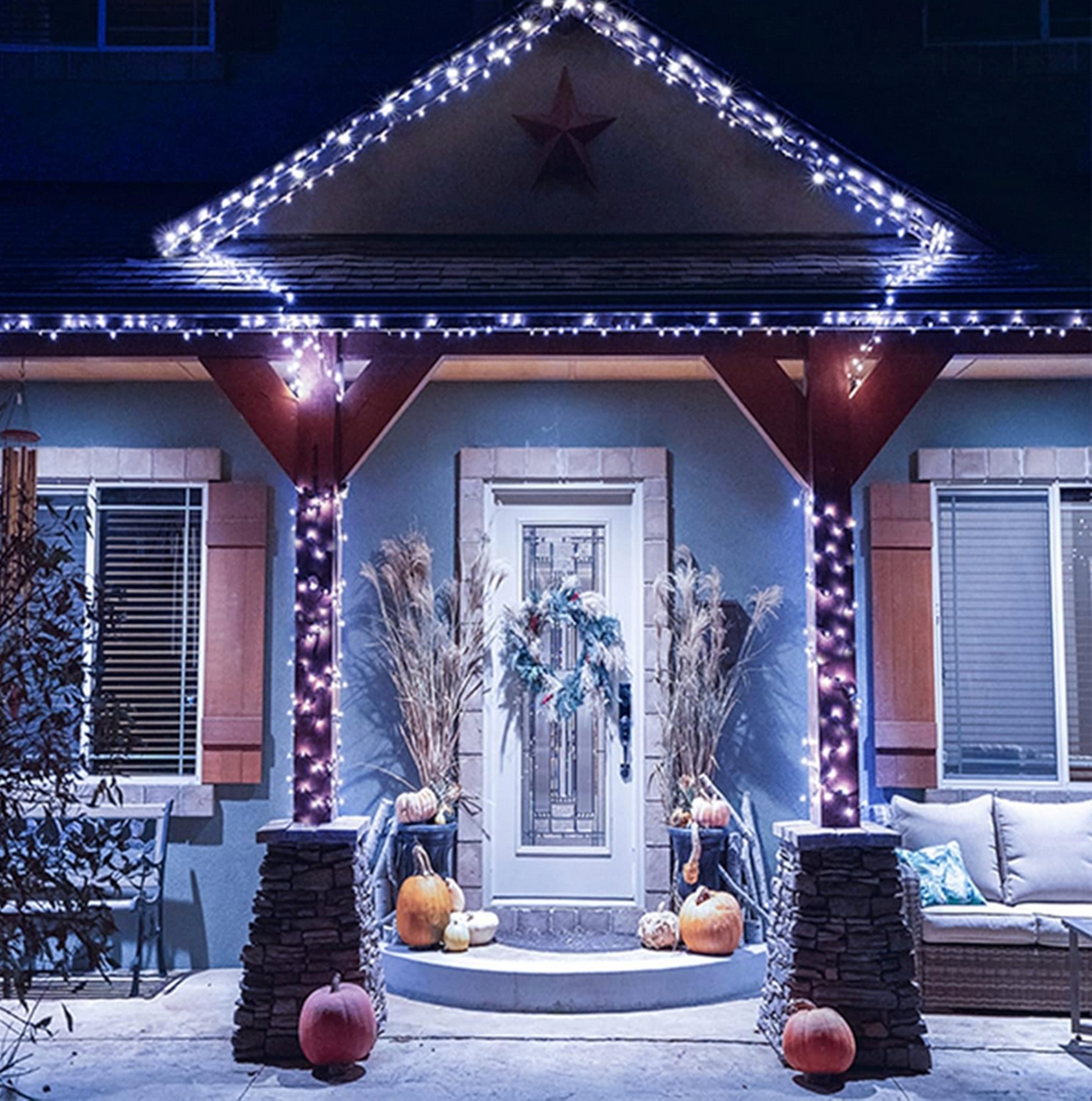 LAMPKI CHOINKOWE SOLARNE DEKORACYJNE ZEWNĘTRZNE GIRLANDA 200 LED ŚWIĄTECZNE Stan opakowania oryginalne