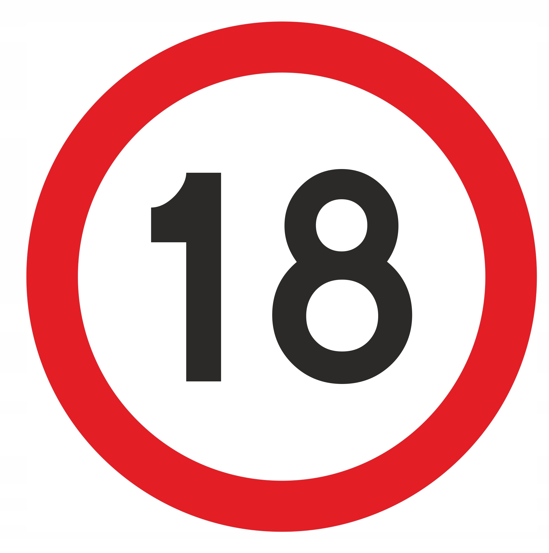 Znak Drogowy Ograniczenie prędkości 18 km/h, 40cm