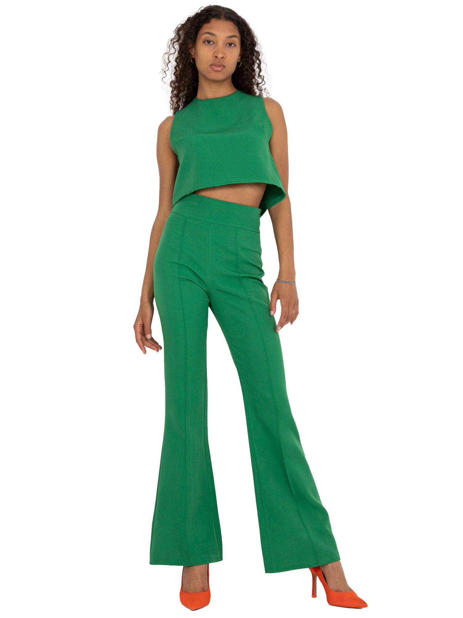 

Elegancki Komplet Damski Spodnie dzwony Top - L