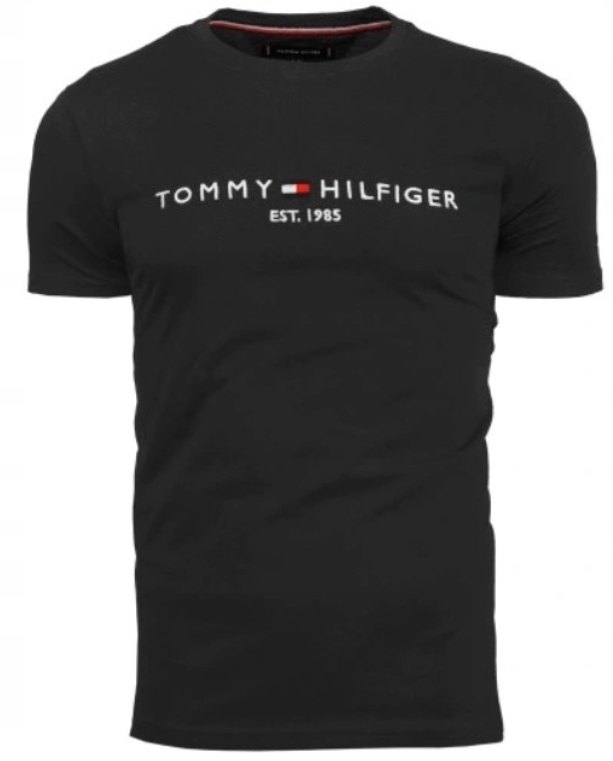 Tommy Hilfiger Koszulka T-shirt czarna logo Tee S