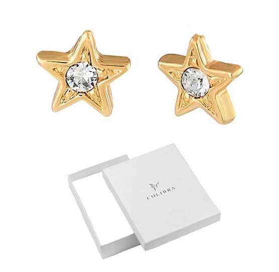 

Kolczyki Gwiazdki dla dziecka Swarovski Złote Małe
