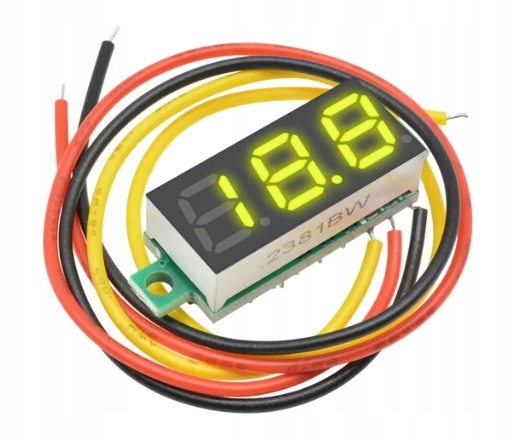WOLTOMIERZ 0.28 0-100V DC, TRZY PRZEWODY (ZASILANIE+POMIAR), ŻÓŁTY