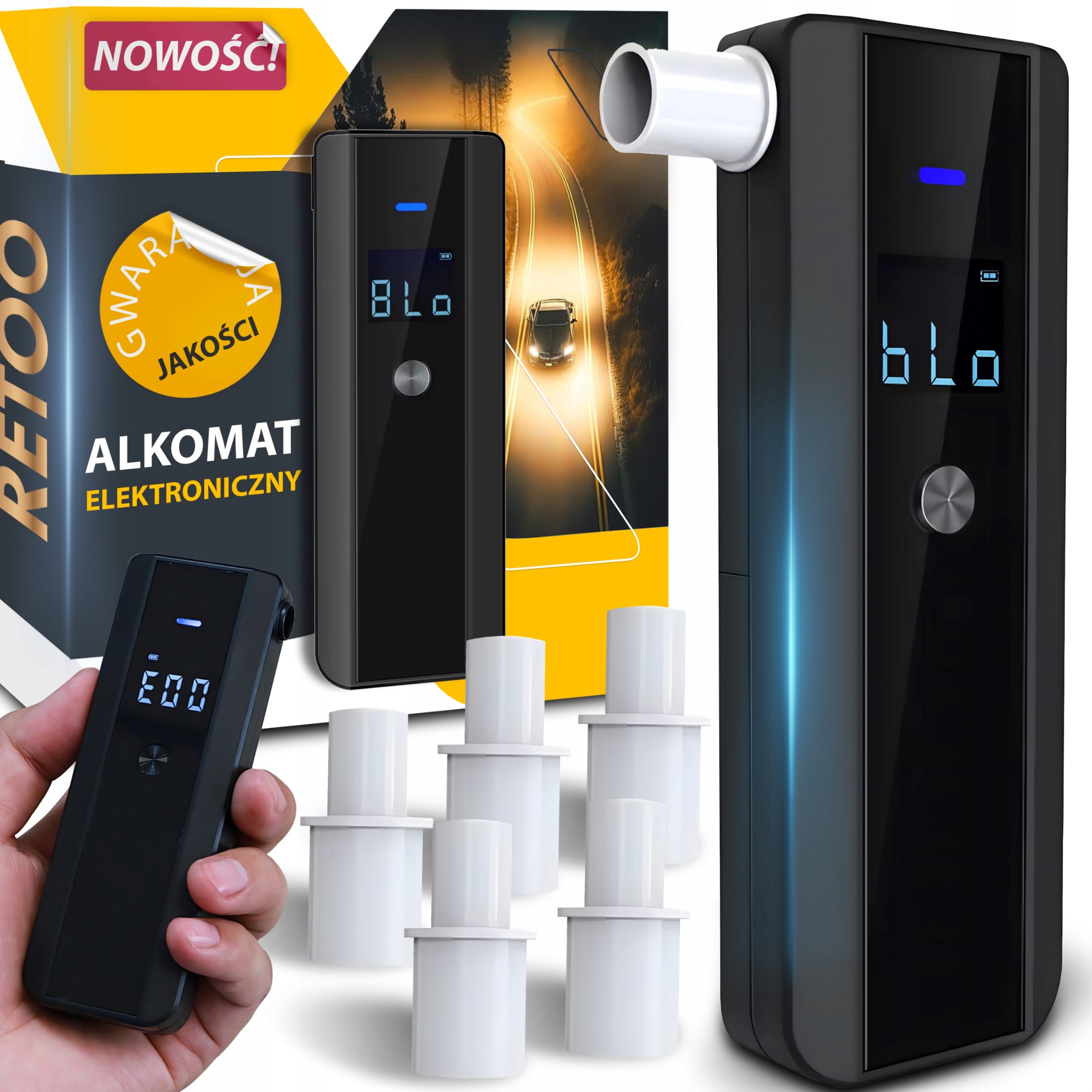 PROFESJONALNY ALKOMAT ELEKTRONICZNY KALIBRACJA + 5