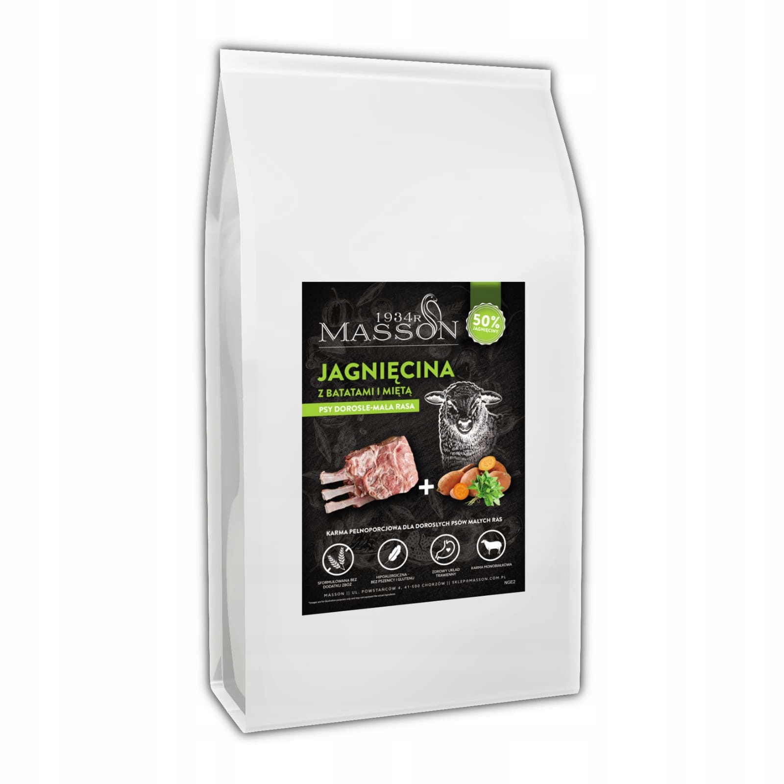 Masson Monoproteinowa Jagnięcina 50% 6kg mała rasa polecana dla białych ras