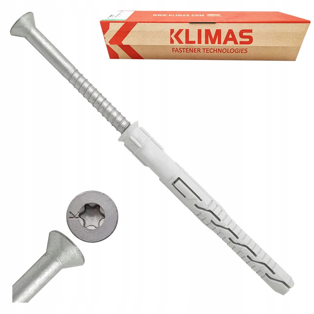 Rámové Rozpěrné Hmoždinky 10x300 Torx 25 Ks Kuželové Kps-fast Klimas
