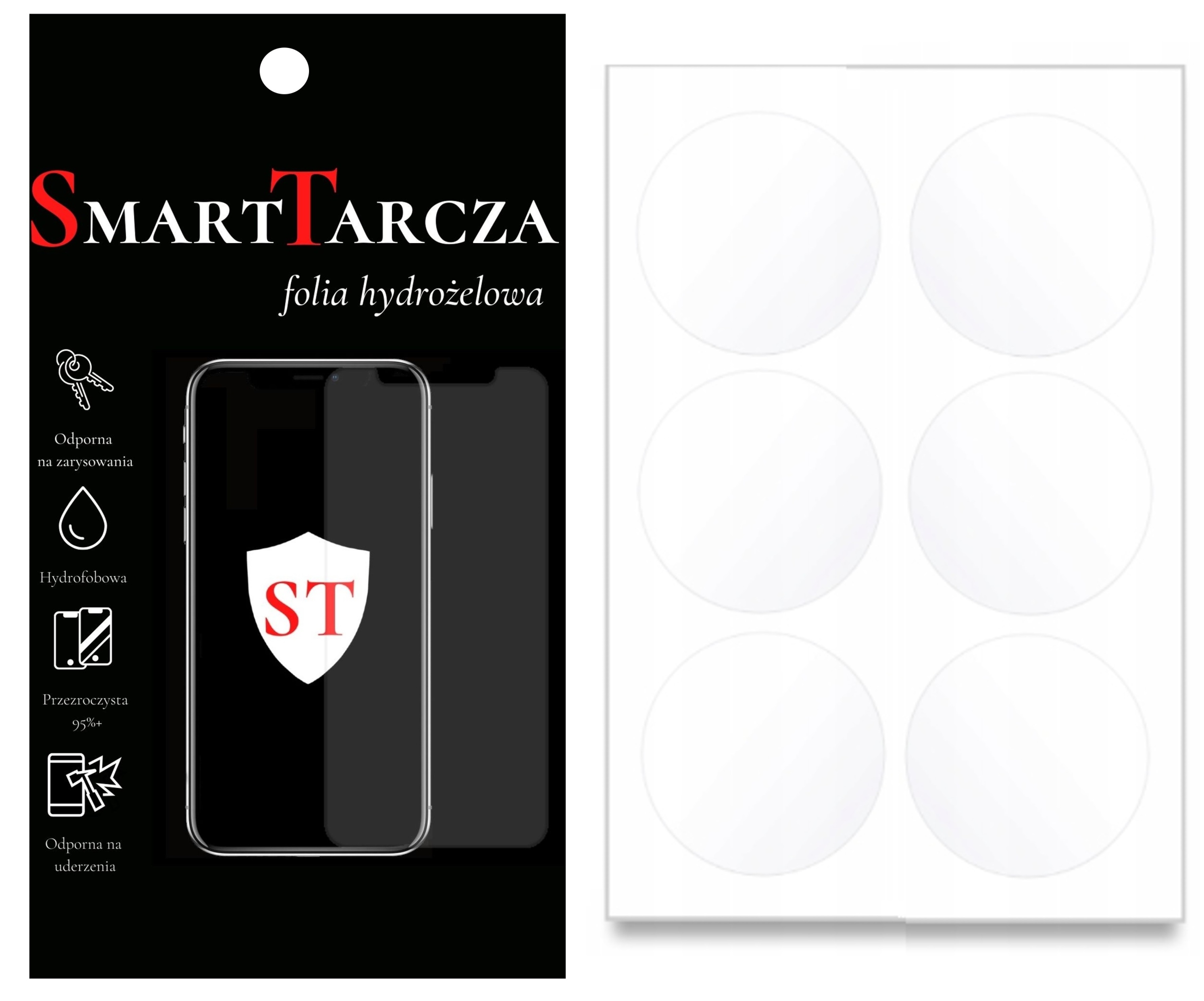 6 X FOLIA HYDROŻELOWA Ø43MM NA ZEGAREK SMARTWATCH