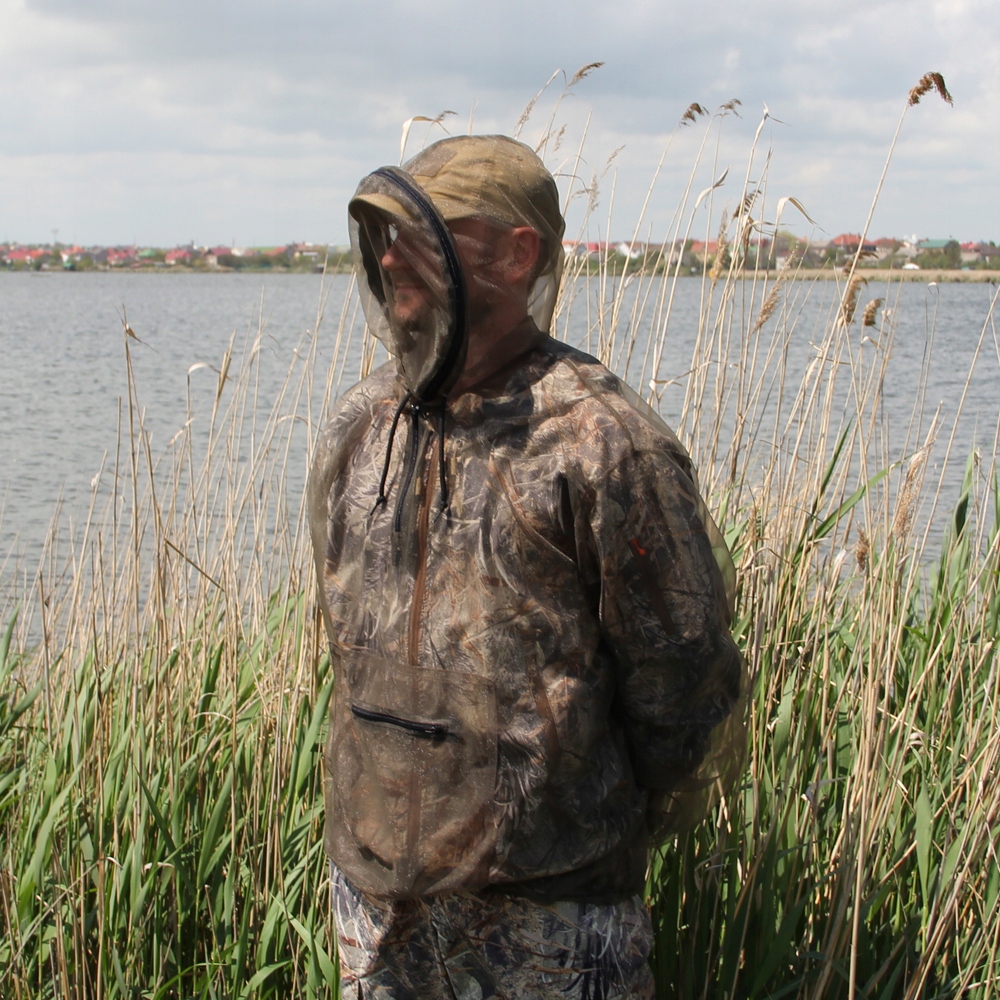 Komplet kurtka + spodnie przeciw komarom meszkom kleszczom + ochrona twarzy Model 100