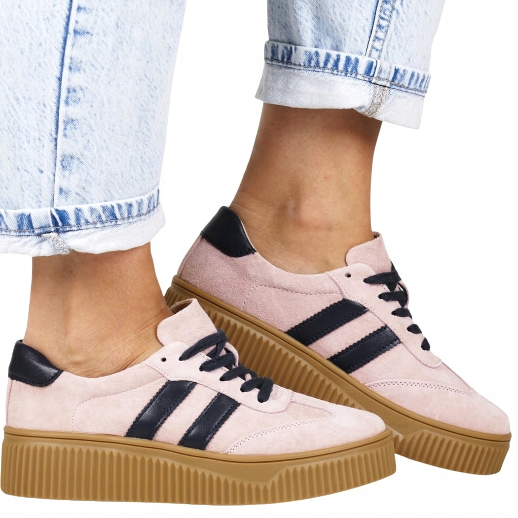 iButy Dámské Kožené Polobotky Tenisky Růžové Tmavě Modré Módní Top