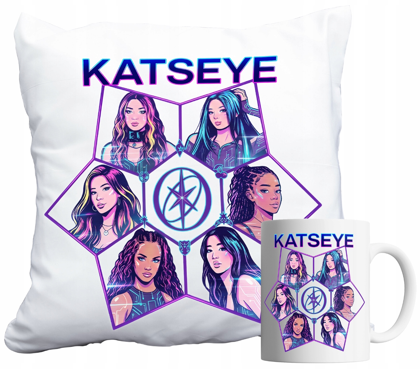 Set Hrnek A Polštář Katseye Kapela Kpop Pro Dítě Dárek Jméno