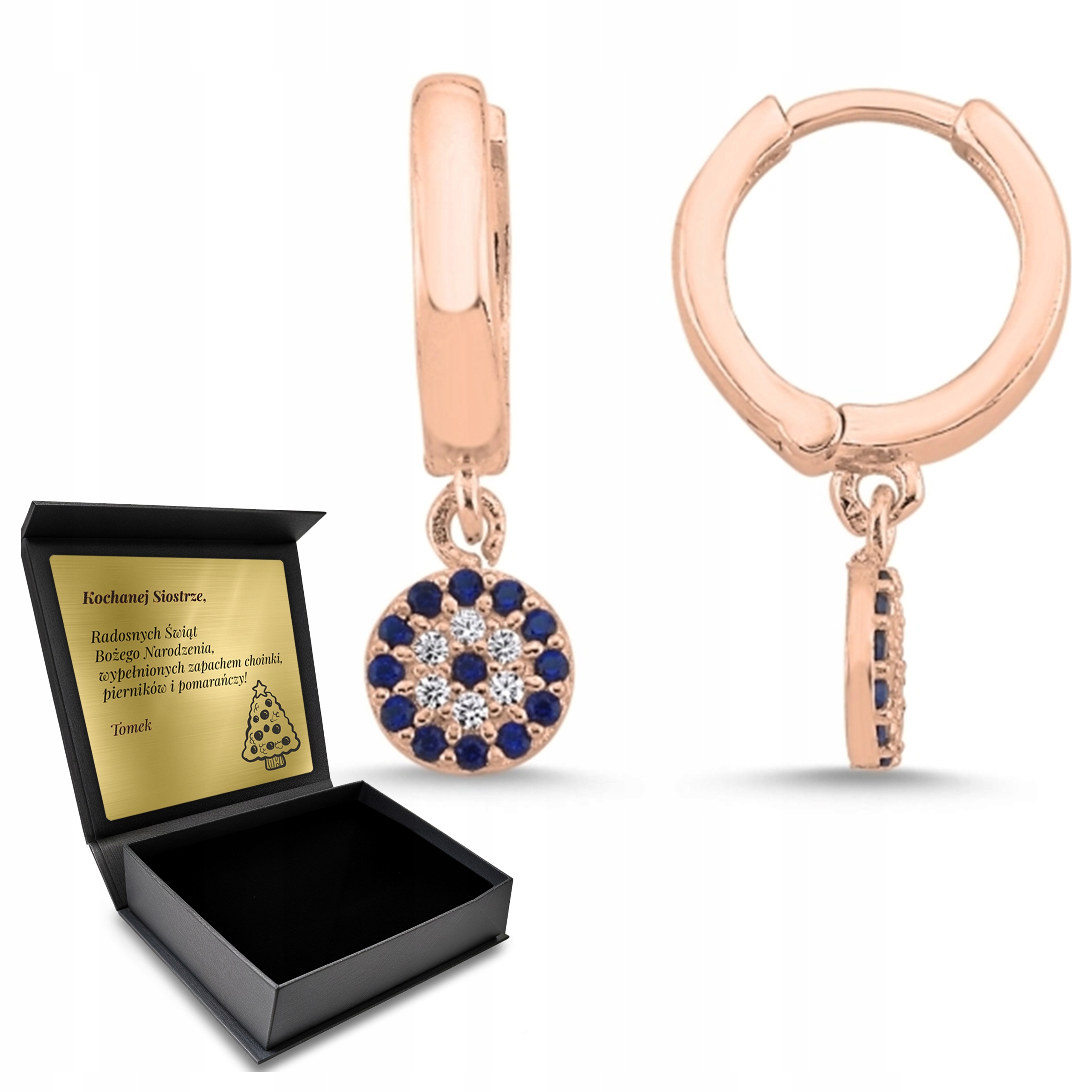 Náušnice Oko proroka Pozlacené turecké Nádherná Krabička Gravírování Bonus