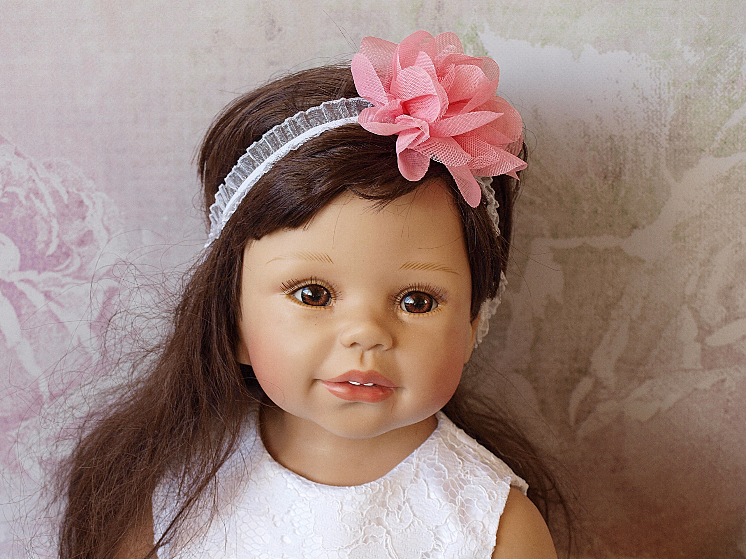 BIAŁA OPASKA NA CHRZEST Z KWIATEM 74/80 Marka Inna marka