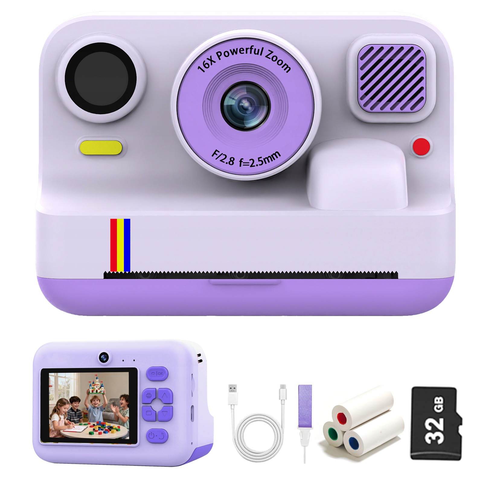 Tiskárna Instantních Fotoaparátů Pro Děti Fialová