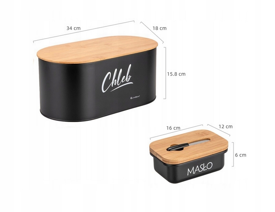 CHLEBAK Z DESKĄ DO KROJENIA I MASELNICZKA Z NOŻEM ZESTAW ELITEHOFF 6021 Marka Elitehoff