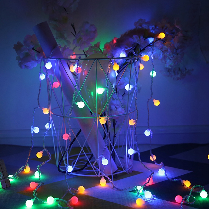 lampki CHOINKOWE LED 40 KULKI 5,5 m silikon multi Zasilanie sieciowe