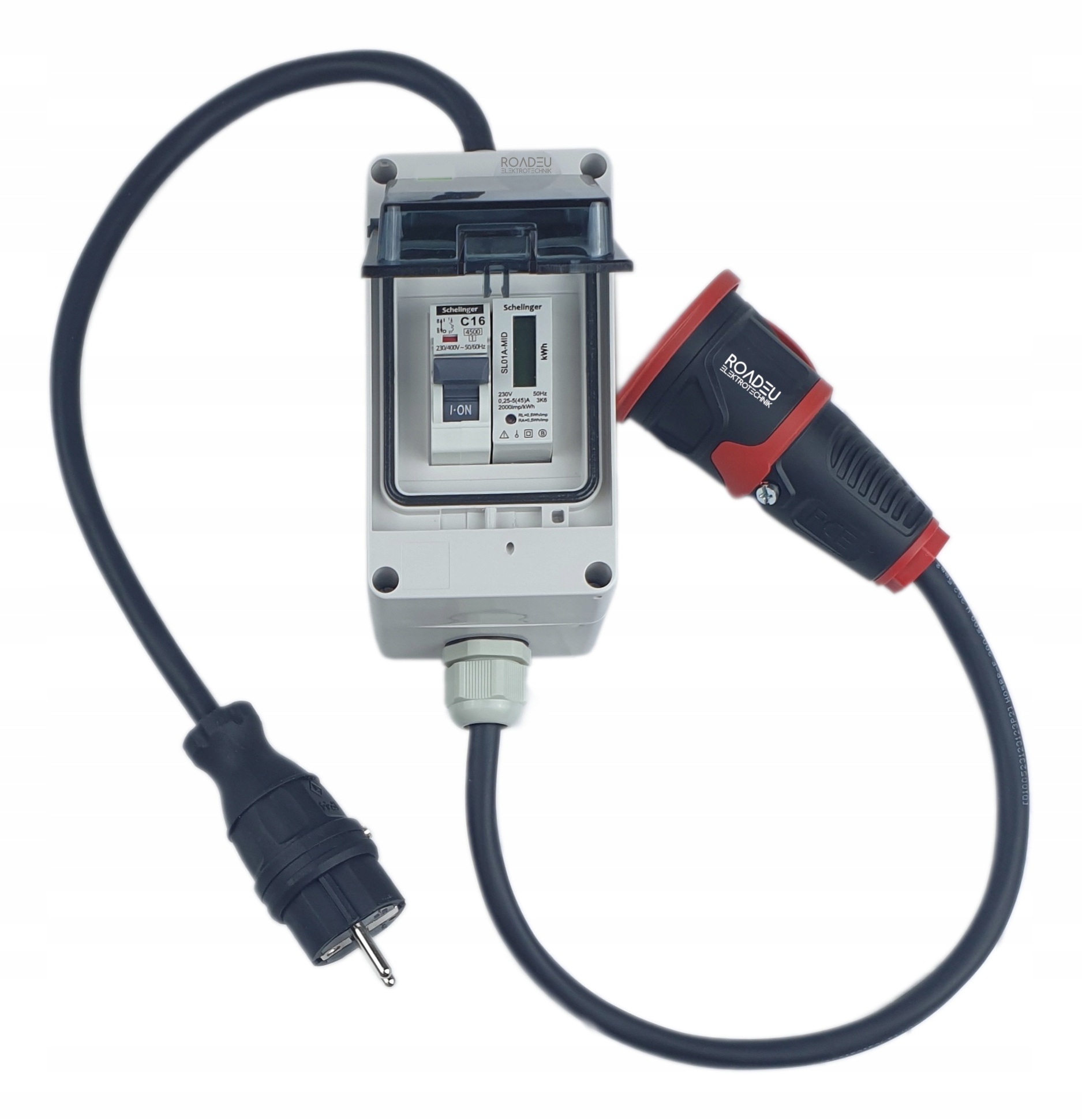 Adapter Przedłużacz z Licznikiem Wtyk 230V na Gniazdo 230 z Zabezpieczeniem