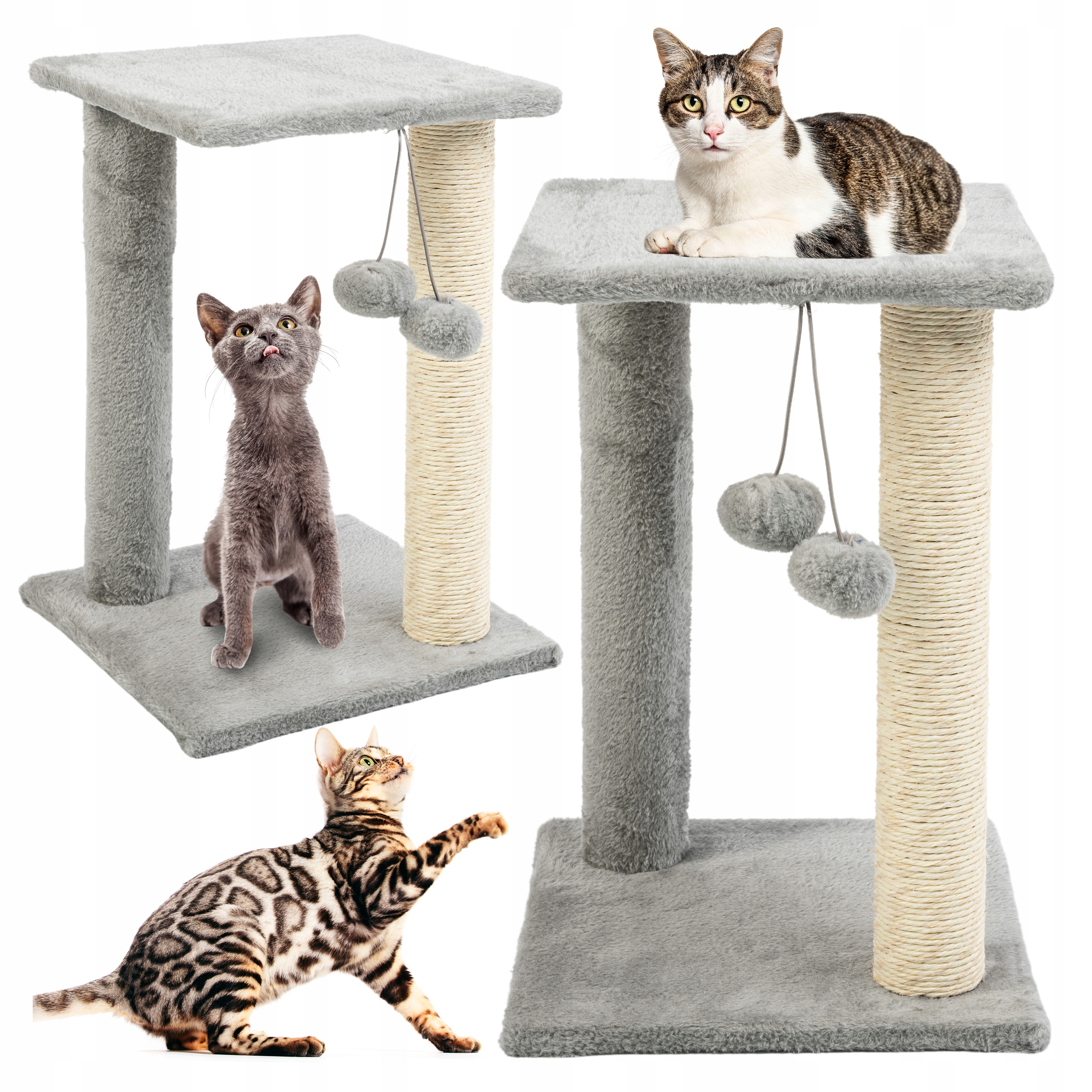 DRAPAK LEGOWISKO DLA KOTA KOTÓW NISKI SŁUPEK DO DRAPANIA ZABAWKA PIŁKA