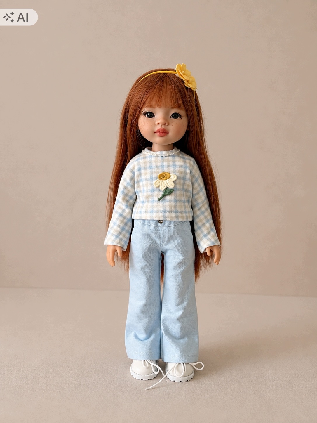 Oblečení 3v1 pro panenky Paola Reina 32 cm amigas Bluza Čelenka Kalhoty Handmad