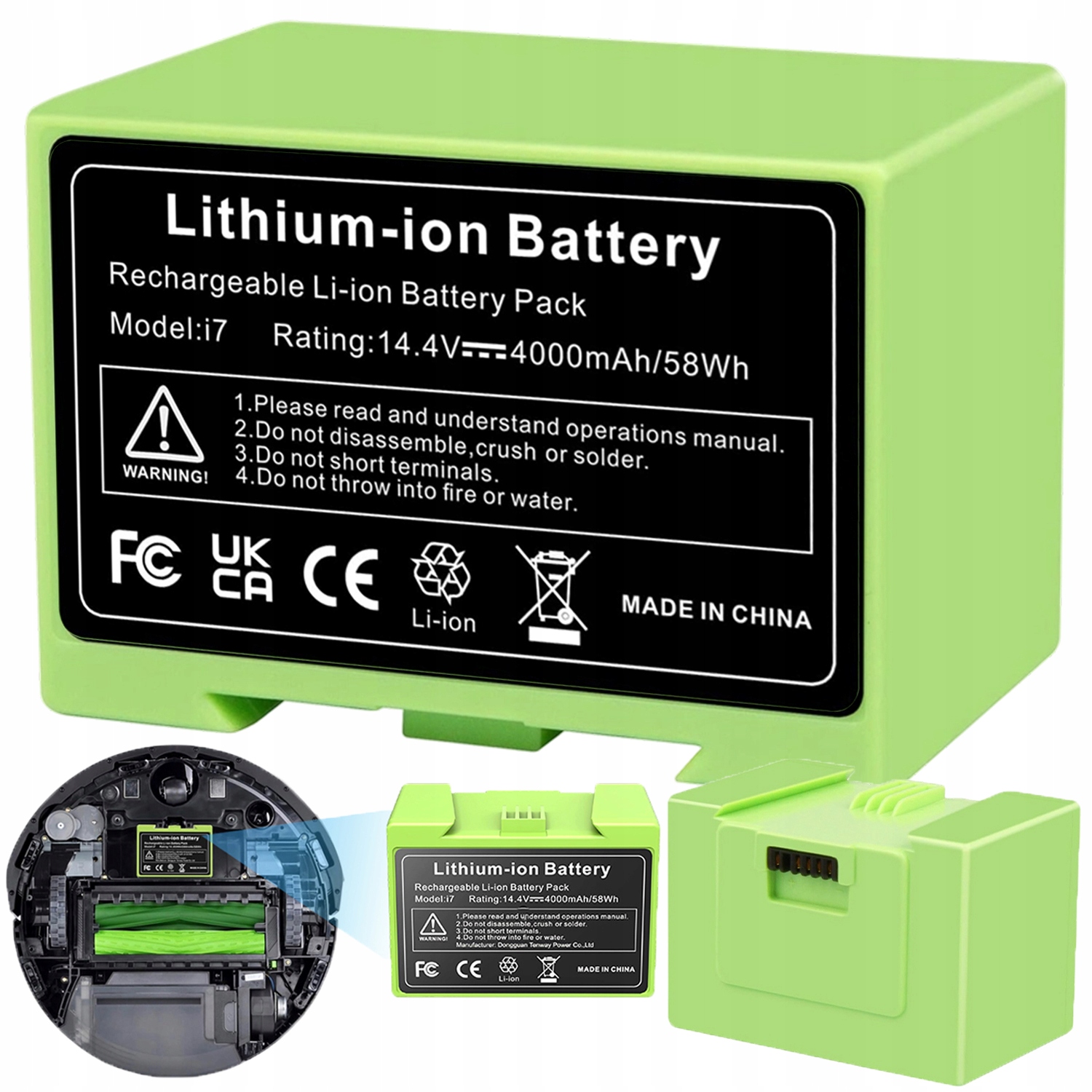 Vysokokvalitní Li-ion Baterie 4000MAH Pro Irobot I7+ I3+ I4+ E5 E6 14.4V