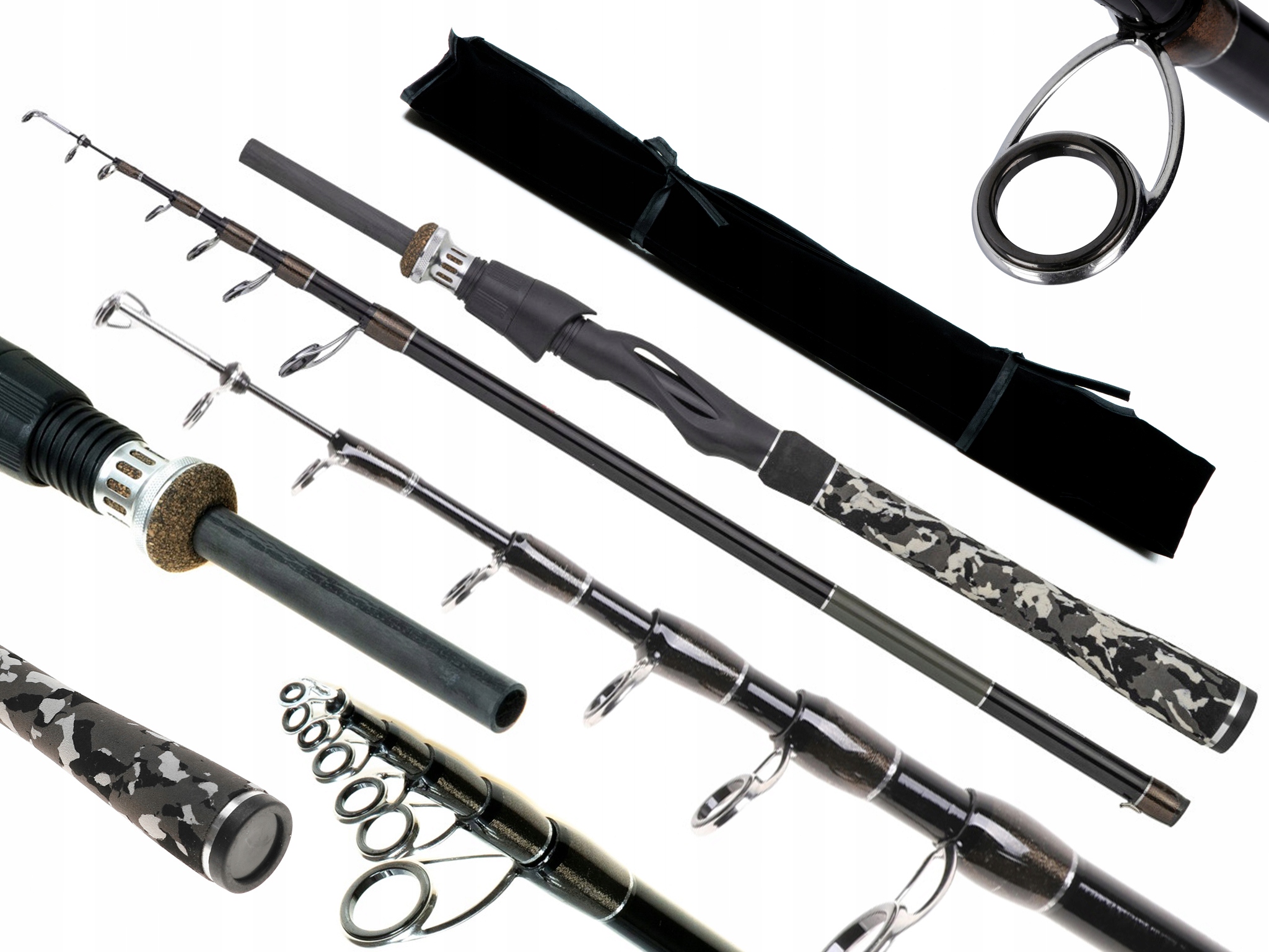 Teleskopický prut Kungfu Travel 2,1 m Spinningový IM7 Carbon 210 cm 110089