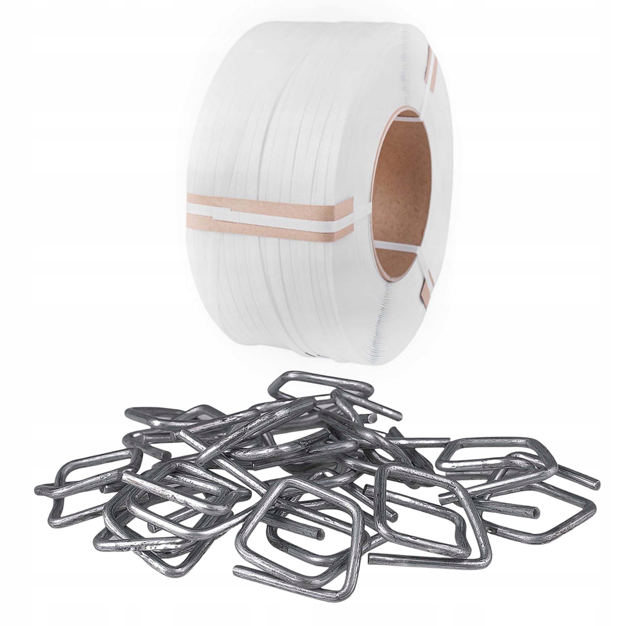 Zestaw pakowy 12mm/1000m taśma zapinki bandówka