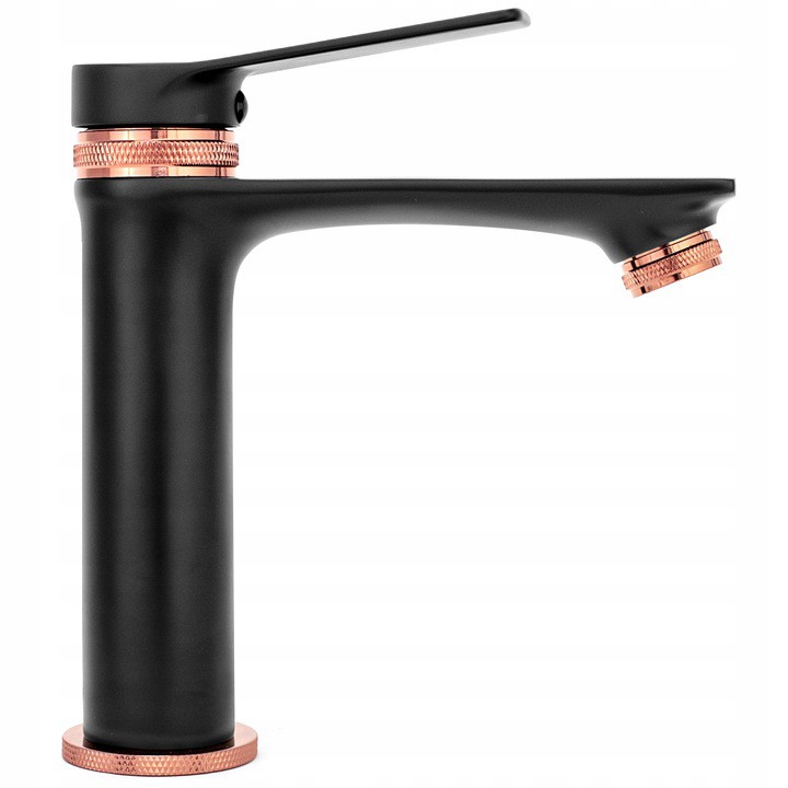 Nízka umývadlová batéria Viral Black Rose Gold Čierna Ružové Zlato