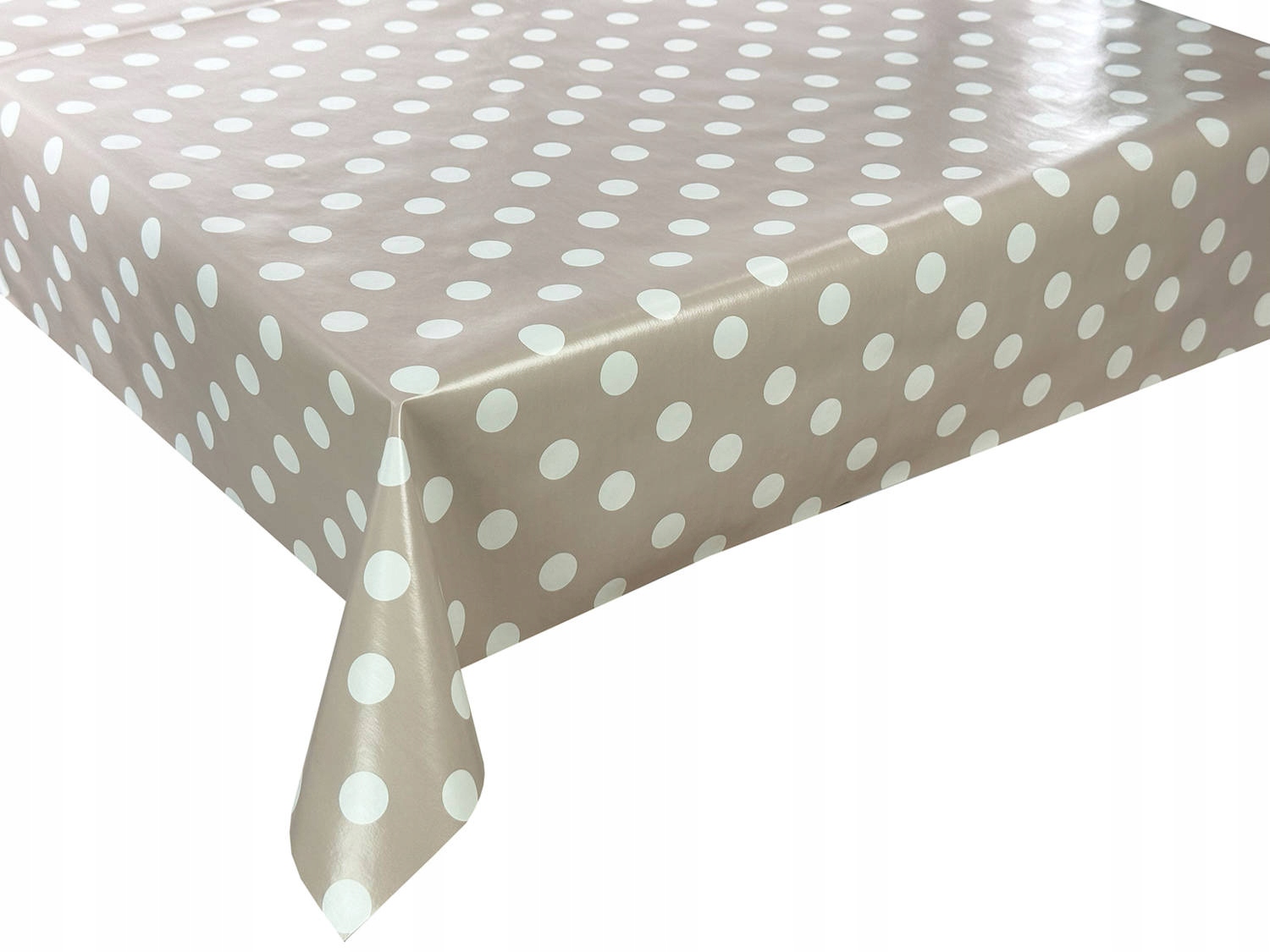 Cerata na metry Keramický ubrus na míru Puntíky Šedá Béžová Taupe 500x140 cm
