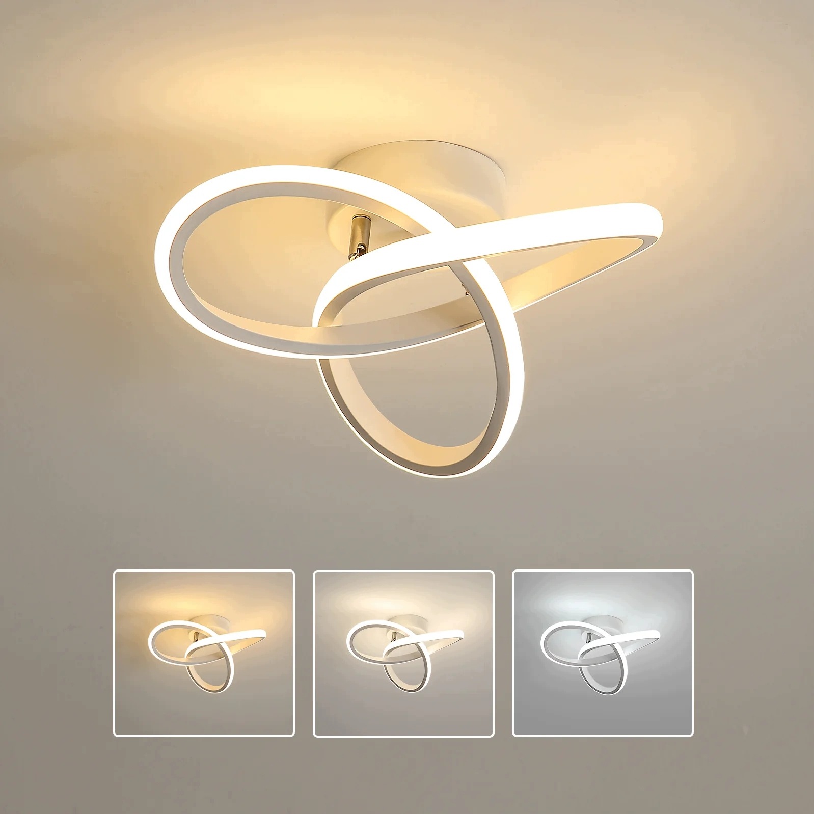 Stropní Led lampa lustr bílá moderní obývací pokoj 3000K/4500K/6500K 22W