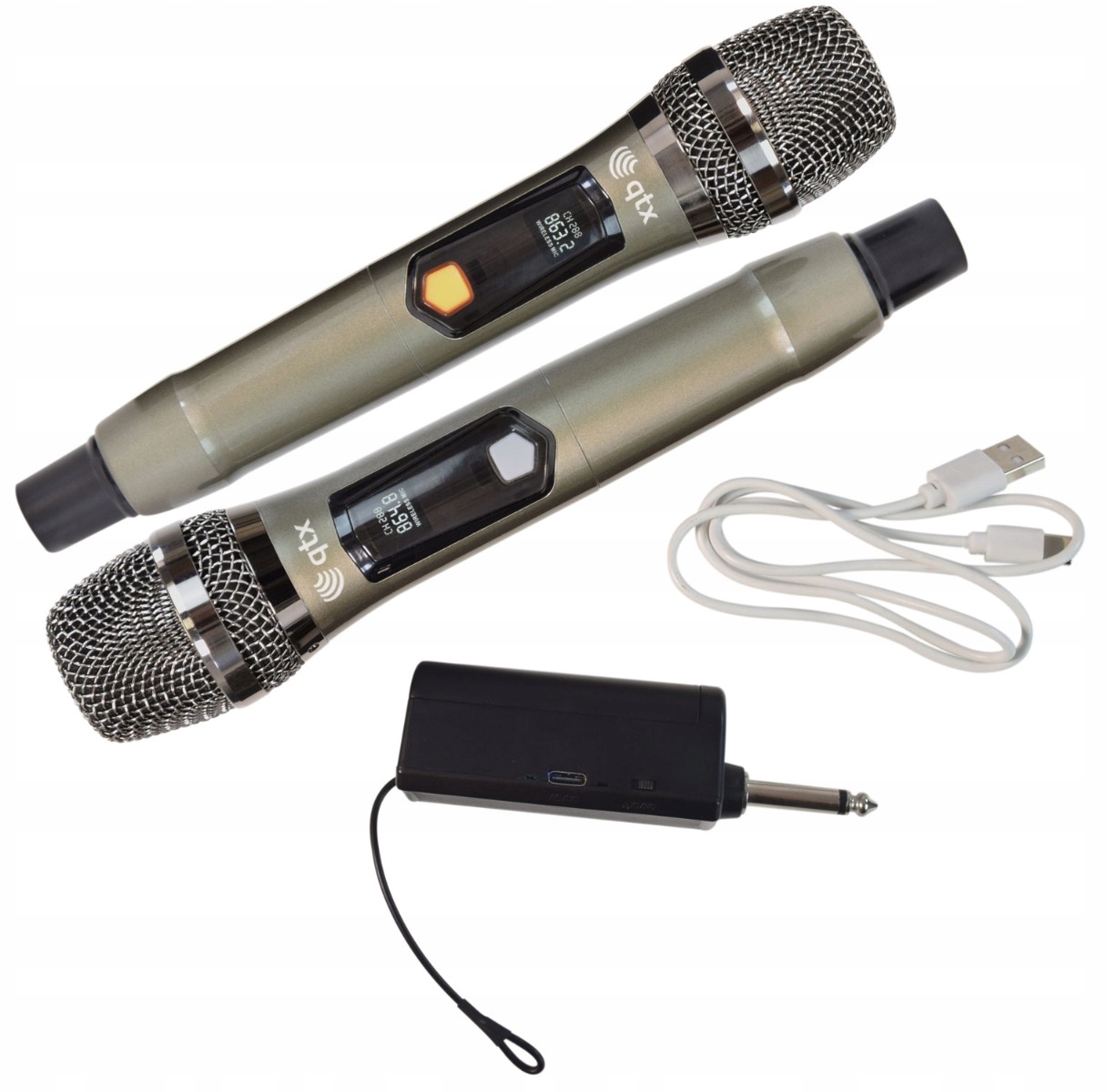 Sada bezdrôtového mikrofónu Qtx J-Mic Uhf s 2 ručnými vysielačmi a