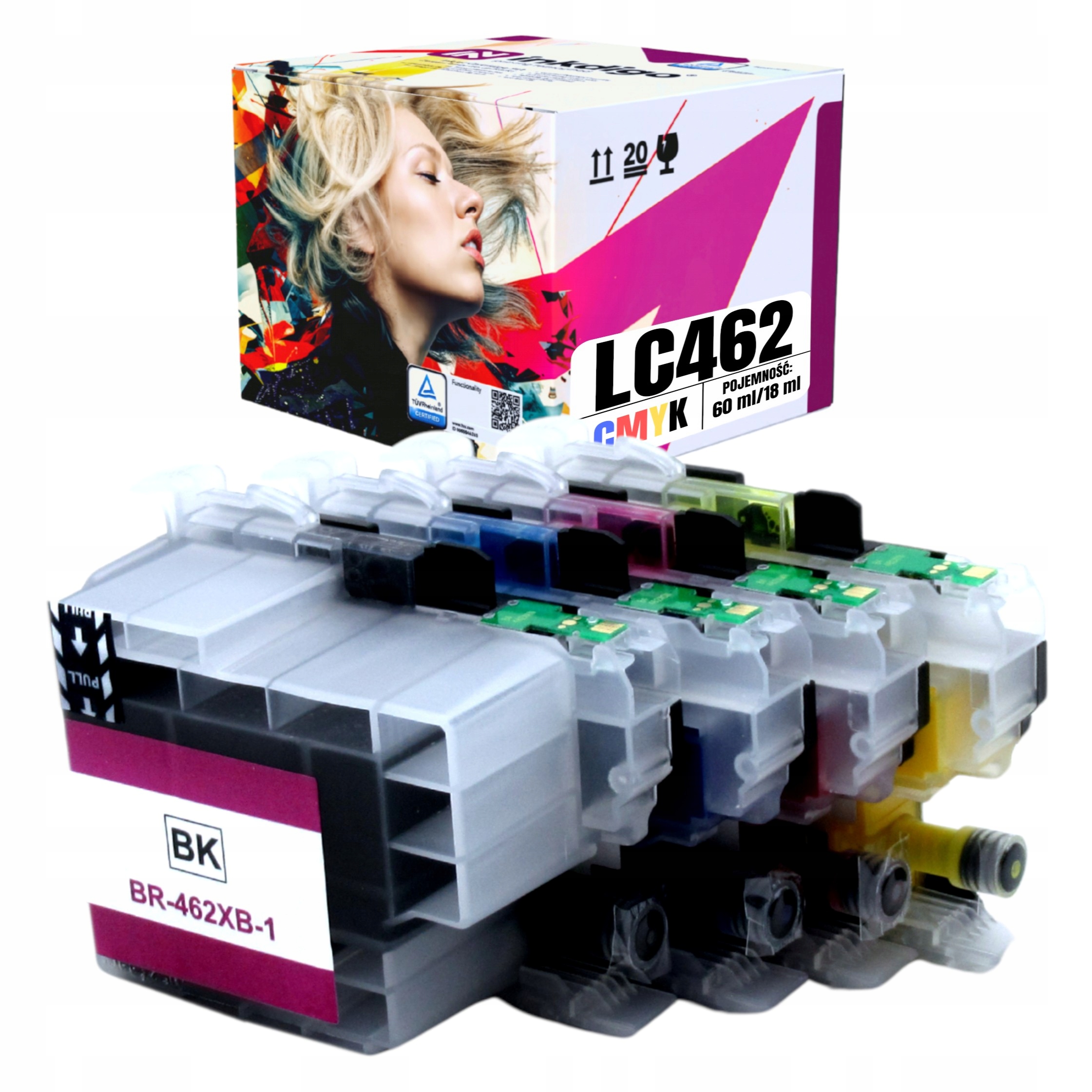 Náplně Do Tiskárny Brother MFC-J2340DW MFC-J3540DW Náhradní LC-462XL