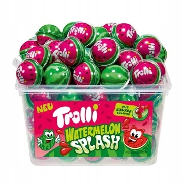 Levně želé bonbóny Trolli Watermelon Splash plněné melounovými bombami 60ks 1128 g