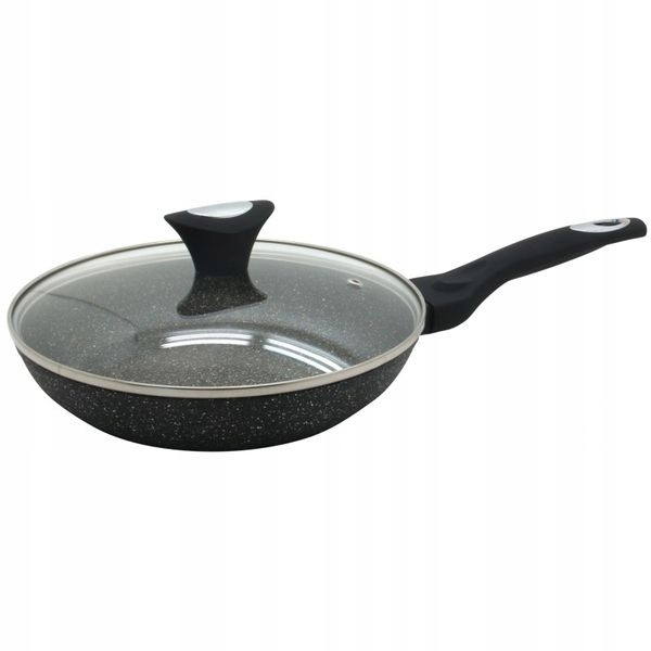

Patelnia Kamienna Granitowa Marmurowa 26cm z pokry