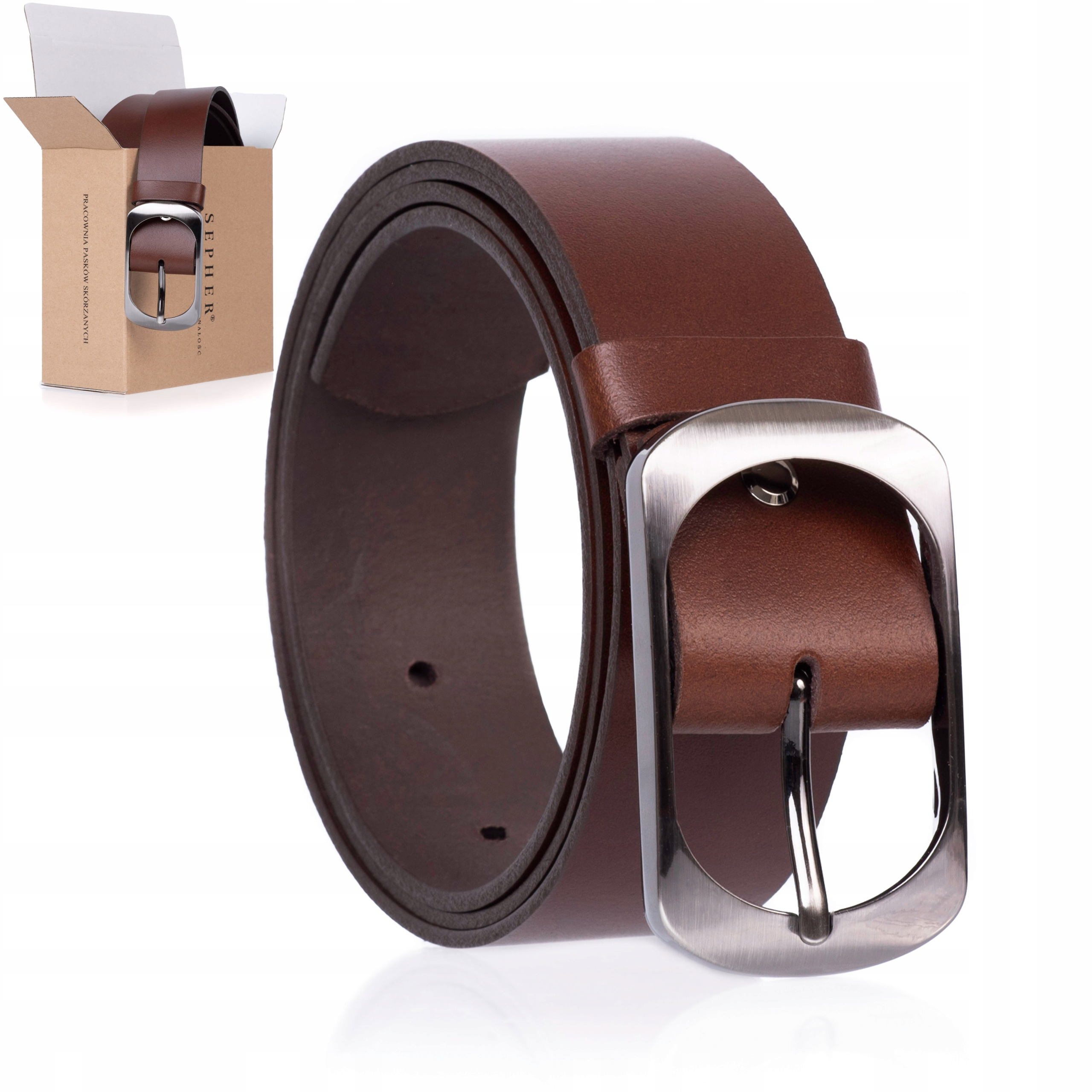 

Pasek skórzany Sepher Classic 4cm C. Brązowy 100