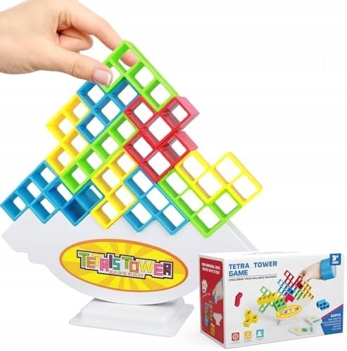 VZDELÁVACIA HRA SKLADAČKA TETRA TOWER BALANCE PRE DETI VEŽA tetris KOCKY