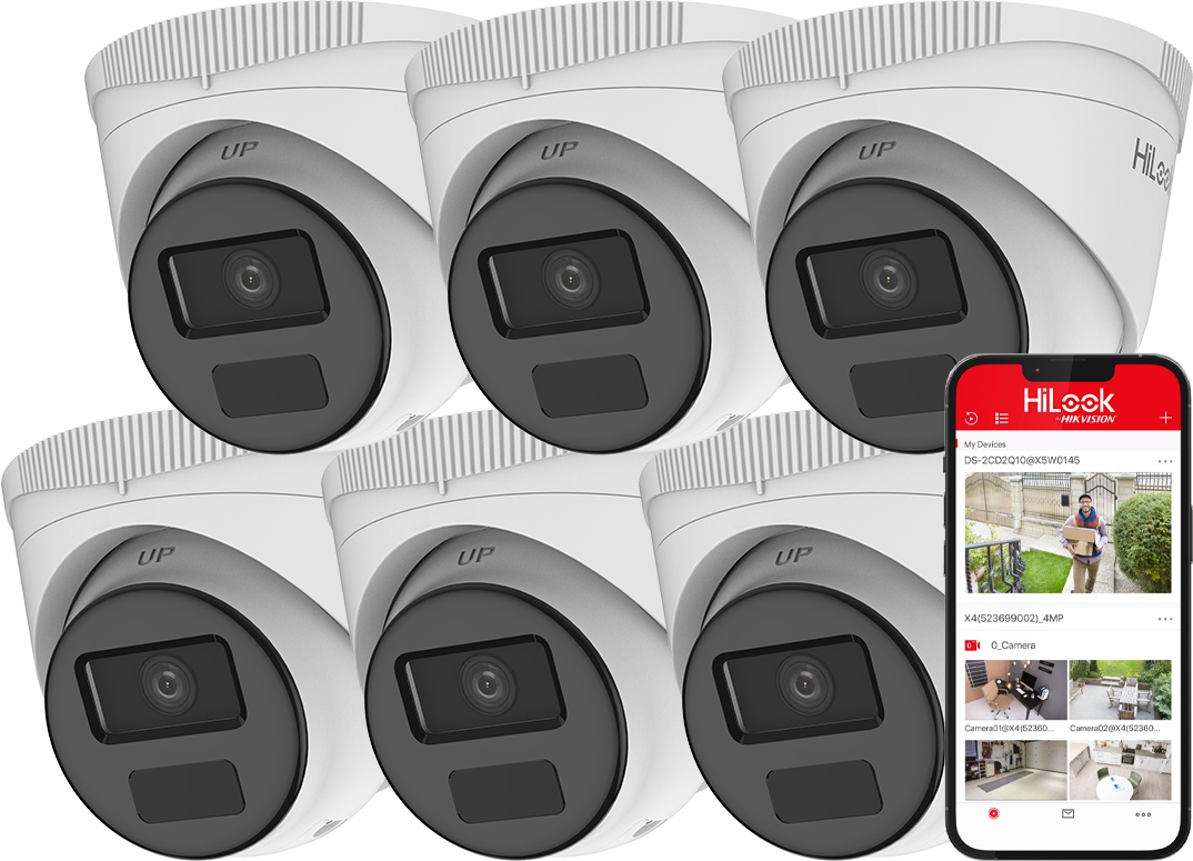 Vonkajšie Ip kamery x6 FullHD HiLook od spoločnosti Hikvision IPCAM-T2-P PoE IR20 m