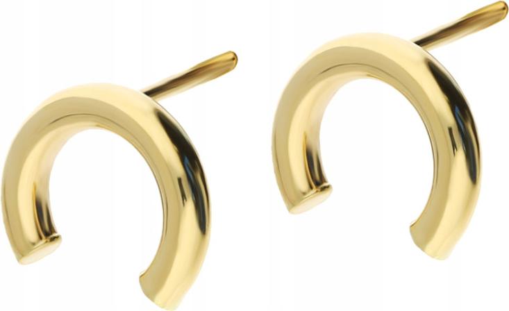 Zlaté náušnice 585 Podkovy na tyčinku Dárek 14KT šroubky jako dárek