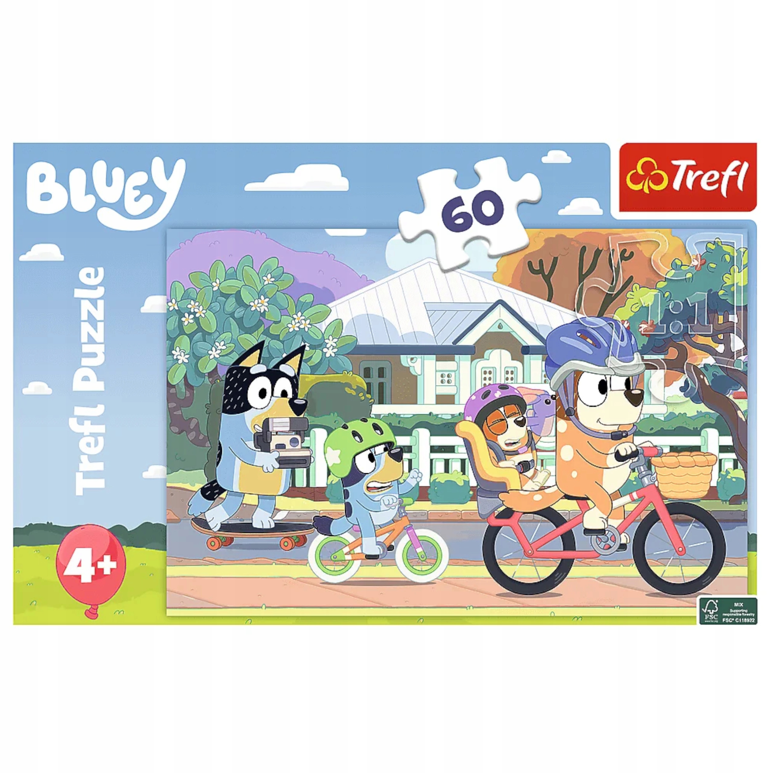 Puzzle Bluey Trefl 60 el. Wesoły Bluey 17384 Kod producenta 17384