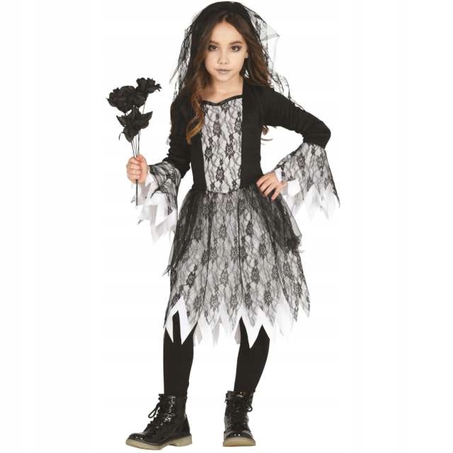 STRÓJ dziewczynka CZAROWNICA duch HALLOWEEN BAL