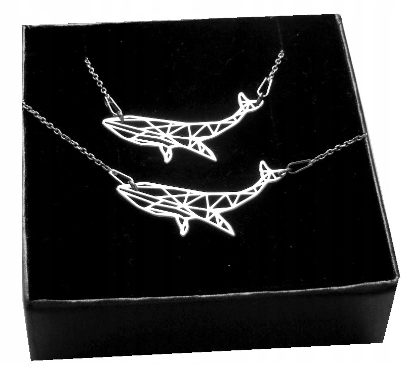 

Komplet wieloryb Origami Celebrytka srebro 925